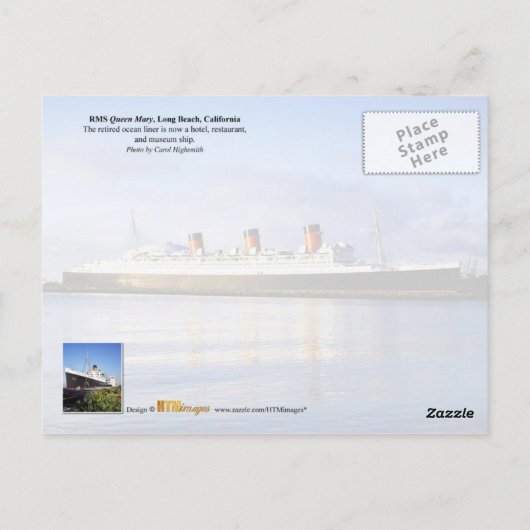RMS Queen Mary Briefkaart (Achterkant)
