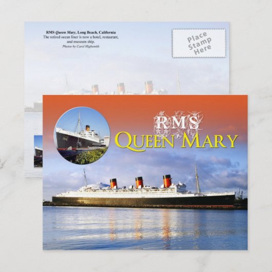 RMS Queen Mary Briefkaart (Voorkant / Achterkant)