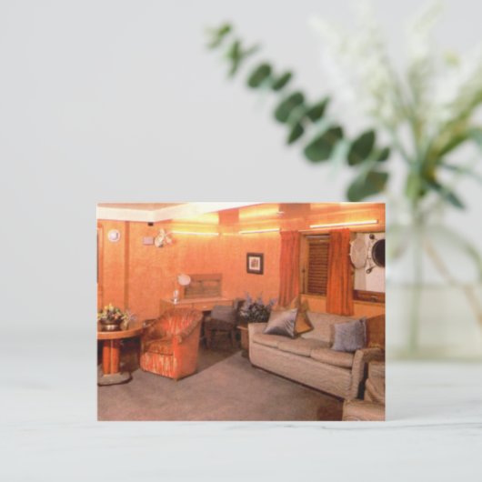 RMS Queen Mary Eerste Klasse zithoek Briefkaart (Staand voorkant)