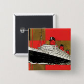 RMS Queen Mary Vierkante Button 5,1 Cm (Voorkant /achterkant)