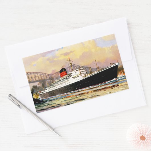 RMS Saxonia Rechthoekige Sticker (Envelop)