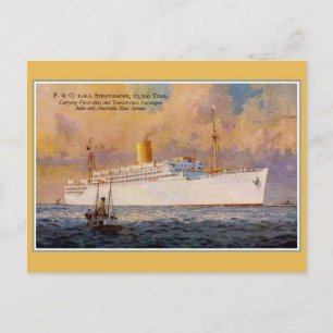 RMS Strathmore-post en passagiersvoering Briefkaart