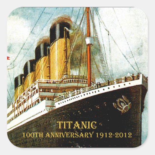 RMS Titanic 100th Jubileum Vierkante Sticker (Voorkant)
