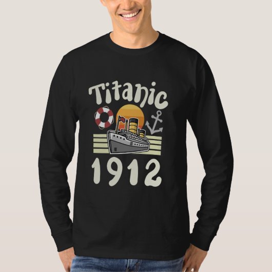 RMS Titanic 1912 Retro Nautical Cruise Ship Men Wo T-shirt (Voorkant)