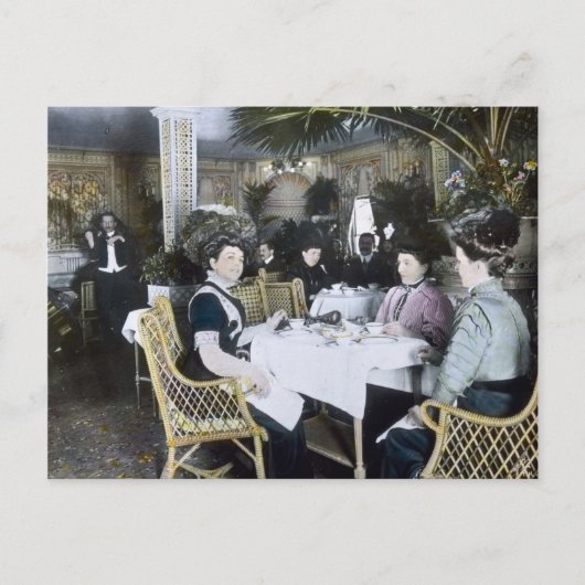 RMS Titanic 1st-klaspassagiers genieten van luxe Briefkaart (Voorkant)