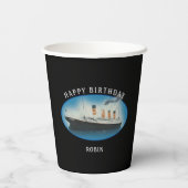 RMS Titanic Black Birthday Paper Cups Papieren Bekers (Achterkant)