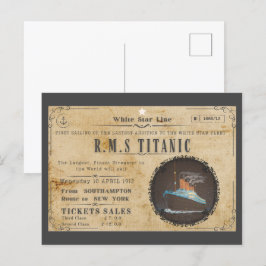 RMS TITANIC BOARDING ADVERTEREN BRIEFKAART