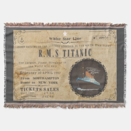 RMS TITANIC BOARDING ADVERTEREN DEKEN (Voorkant)