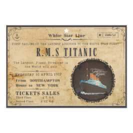 RMS TITANIC BOARDING ADVERTEREN FOTO AFDRUK