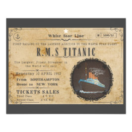 RMS TITANIC BOARDING ADVERTEREN FOTO AFDRUK