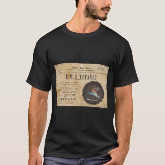 RMS TITANIC BOARDING ADVERTEREN T-SHIRT (Voorkant)