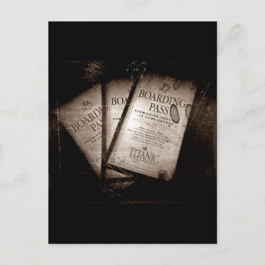 RMS Titanic Boarding Passes Briefkaart (Voorkant)