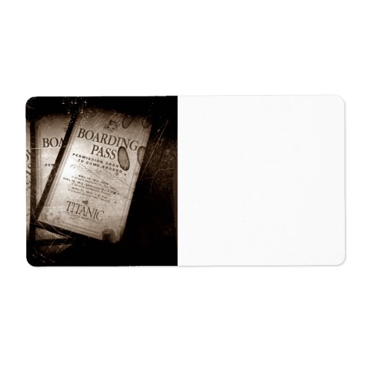 RMS Titanic Boarding Passes Etiket (Voorkant)