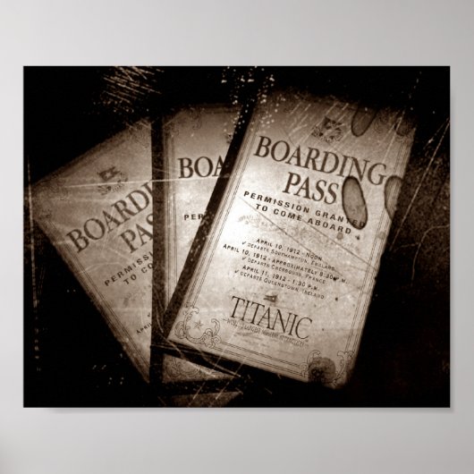RMS Titanic Boarding Passes Poster (Voorkant)