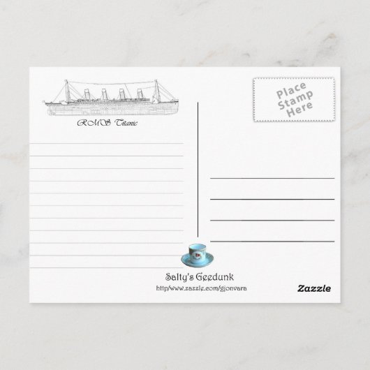 RMS Titanic Briefkaart (Achterkant)