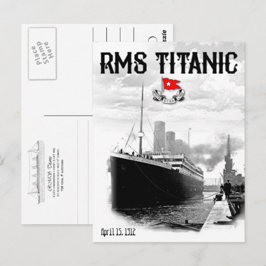 RMS Titanic Briefkaart (Voorkant / Achterkant)