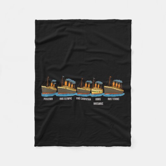 RMS Titanic Britannic Poseidon Carpathia Beroemd S Fleece Deken (Voorkant)