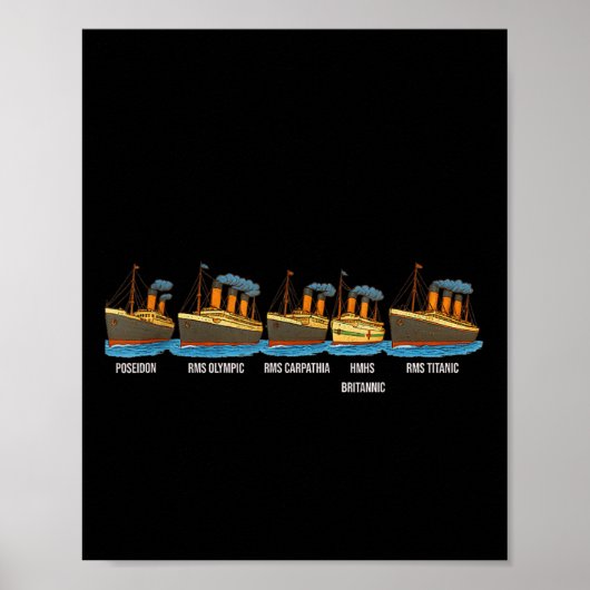 RMS Titanic Britannic Poseidon Carpathia Beroemd S Poster (Voorkant)