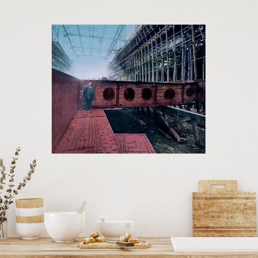 RMS Titanic Construction in Belfast Ireland Poster (Keuken)