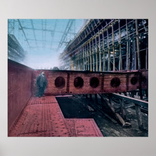 RMS Titanic Construction in Belfast Ireland Poster