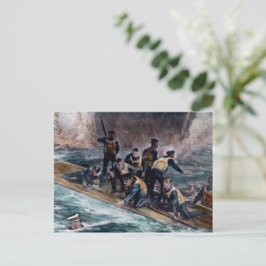 RMS Titanic Crew Escapes Behemoth Sinks Briefkaart (Staand voorkant)