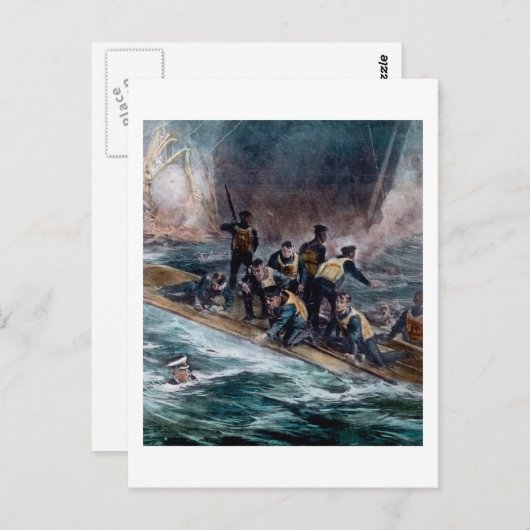 RMS Titanic Crew Escapes Behemoth Sinks Briefkaart (Voorkant / Achterkant)
