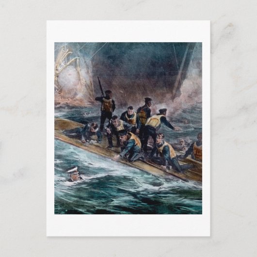 RMS Titanic Crew Escapes Behemoth Sinks Briefkaart (Voorkant)