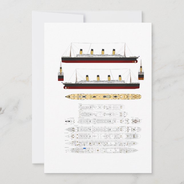 RMS Titanic Drawing and Diagram (Voorkant)