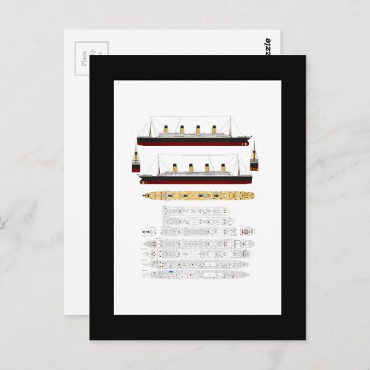 RMS Titanic Drawing and Diagram Briefkaart (Voorkant / Achterkant)