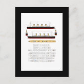RMS Titanic Drawing and Diagram Briefkaart (Voorkant)