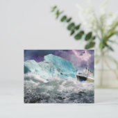 RMS Titanic en Iceberg Painting Briefkaart (Staand voorkant)