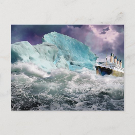 RMS Titanic en Iceberg Painting Briefkaart (Voorkant)