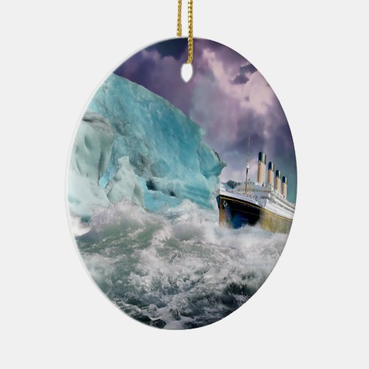 RMS Titanic en Iceberg Painting Keramisch Ornament (Rechts)