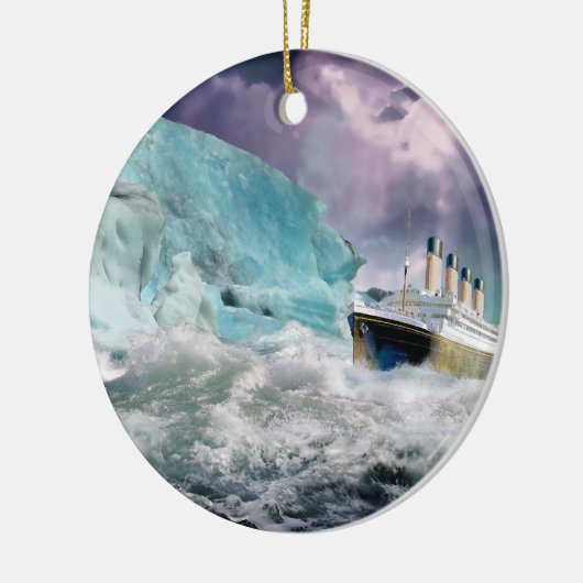 RMS Titanic en Iceberg Painting Keramisch Ornament (Links)