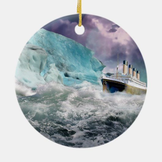 RMS Titanic en Iceberg Painting Keramisch Ornament (Achterkant)