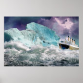 RMS Titanic en Iceberg Painting Poster (Voorkant)