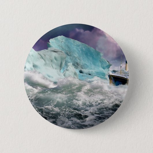 RMS Titanic en Iceberg Painting Ronde Button 5,7 Cm (Voorkant)