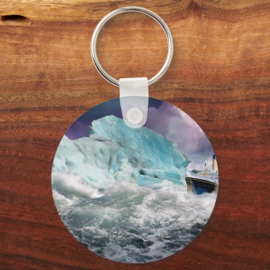 RMS Titanic en Iceberg Painting Sleutelhanger (Voorkant)