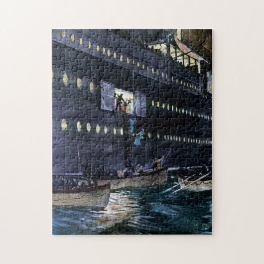 RMS Titanic Escape aan de Lifeboten. Legpuzzel (Verticaal)