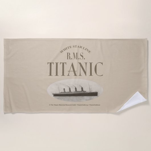 RMS Titanic Ghost Ship Sepia Beach Towel Strandlaken (Voorkant)