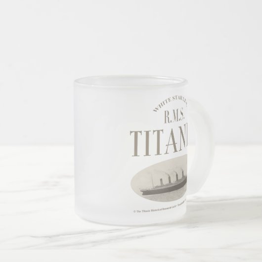 RMS Titanic Ghost Ship Sepia Frosted Glass Mok (Voorkant rechts)