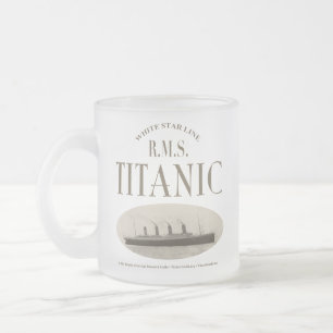 RMS Titanic Ghost Ship Sepia Frosted Glass Mok