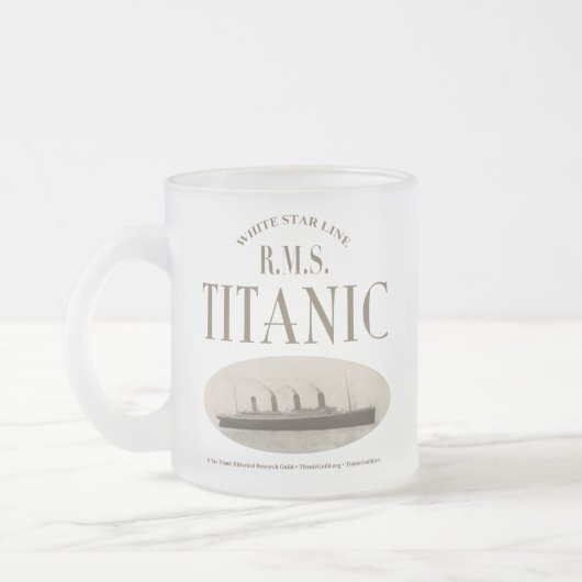 RMS Titanic Ghost Ship Sepia Frosted Glass Mok (Links)
