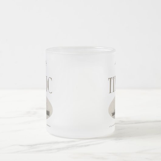 RMS Titanic Ghost Ship Sepia Frosted Glass Mok (Center)