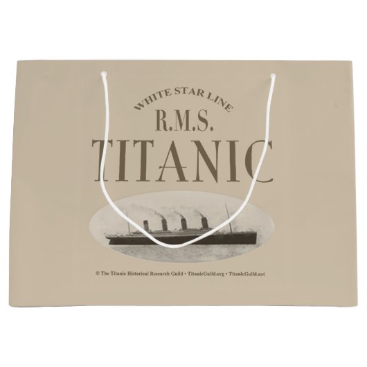 RMS Titanic Ghost Ship Sepia Gift Bag Large Groot Cadeauzakje (Voorkant)