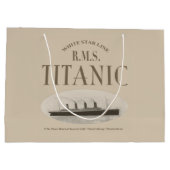 RMS Titanic Ghost Ship Sepia Gift Bag Large Groot Cadeauzakje (Achterkant)