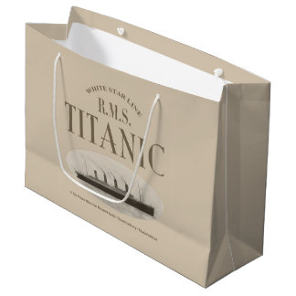 RMS Titanic Ghost Ship Sepia Gift Bag Large Groot Cadeauzakje