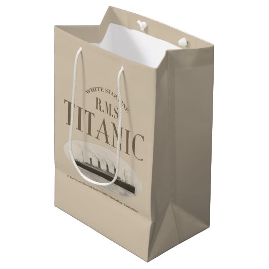 RMS Titanic Ghost Ship Sepia Gift Bag Medium Cadeauzakje (Voorkant Gekanteld)