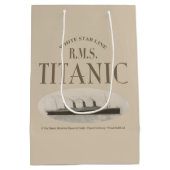 RMS Titanic Ghost Ship Sepia Gift Bag Medium Medium Cadeauzakje (Achterkant)