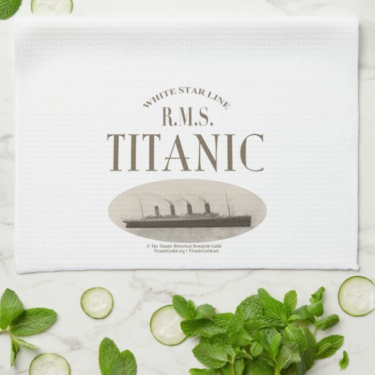 RMS Titanic Ghost Ship Sepia Kitchen Towel Theedoek (Gevouwen)